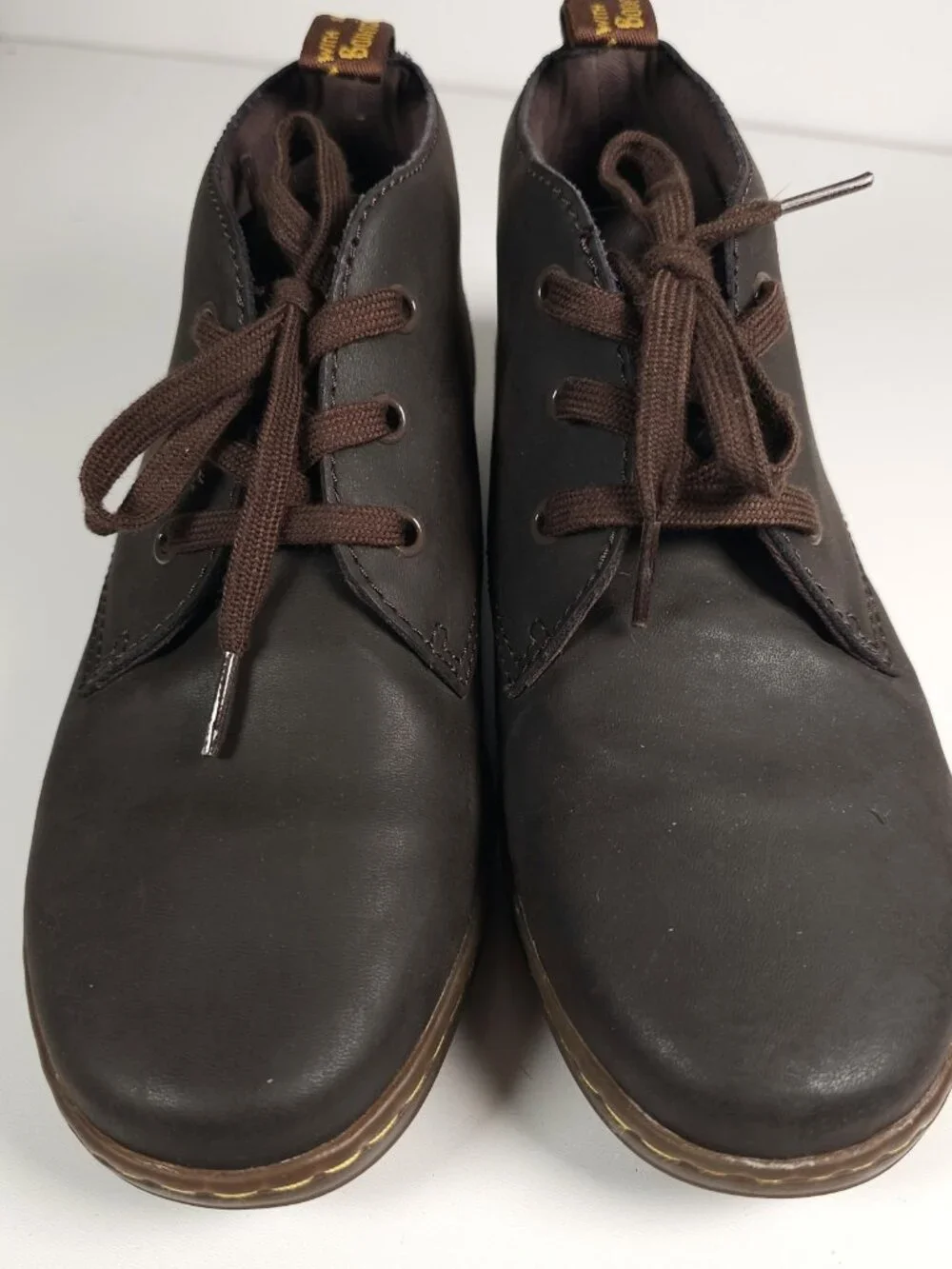 DR. MARTENS Will Dark Brown Leather Boots Unisex Size Men's 7 Women's 8